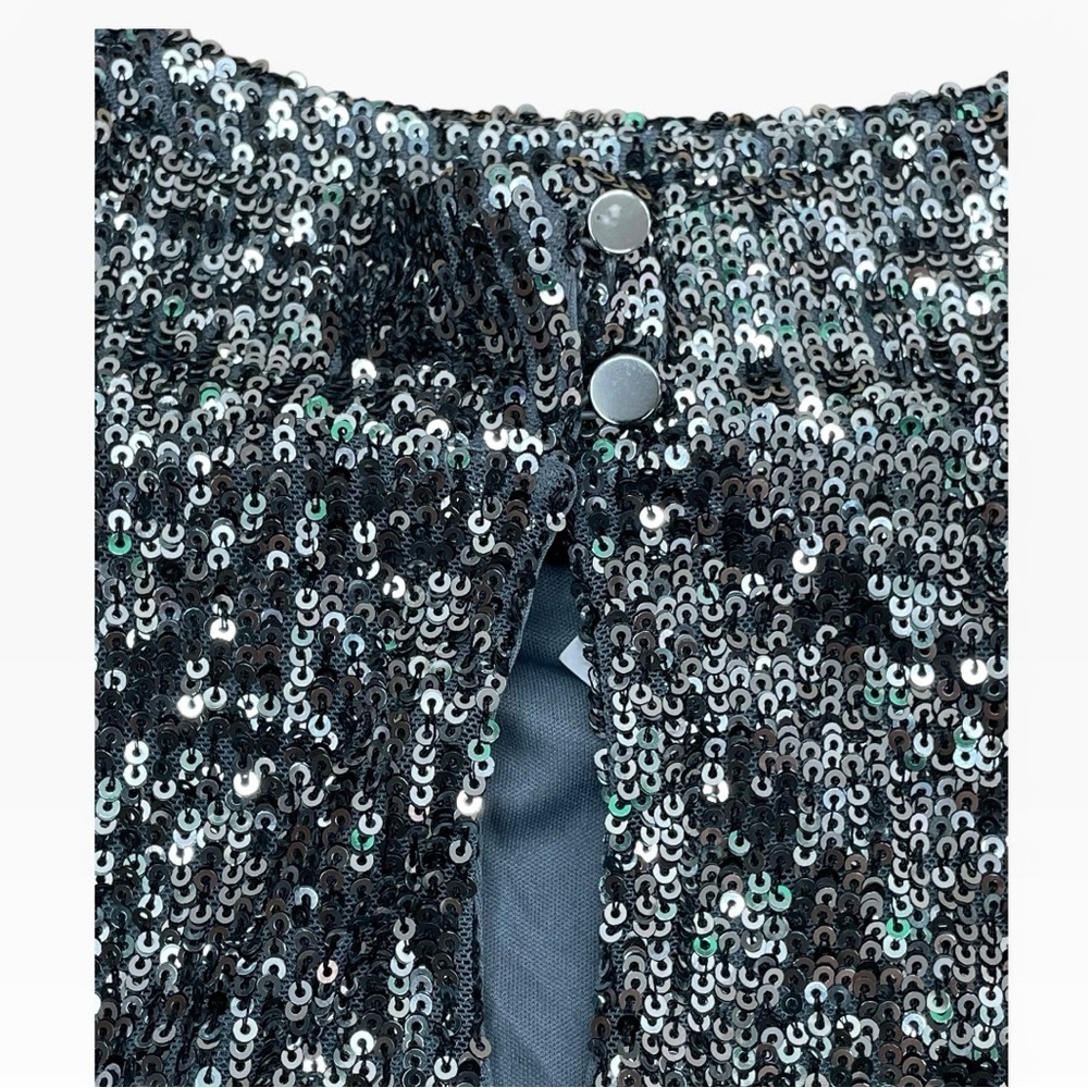 Cable Gauge Sleeveless Sequin Cowl Neck Top - Silver Size: Small NWT - Picture 7 of 12